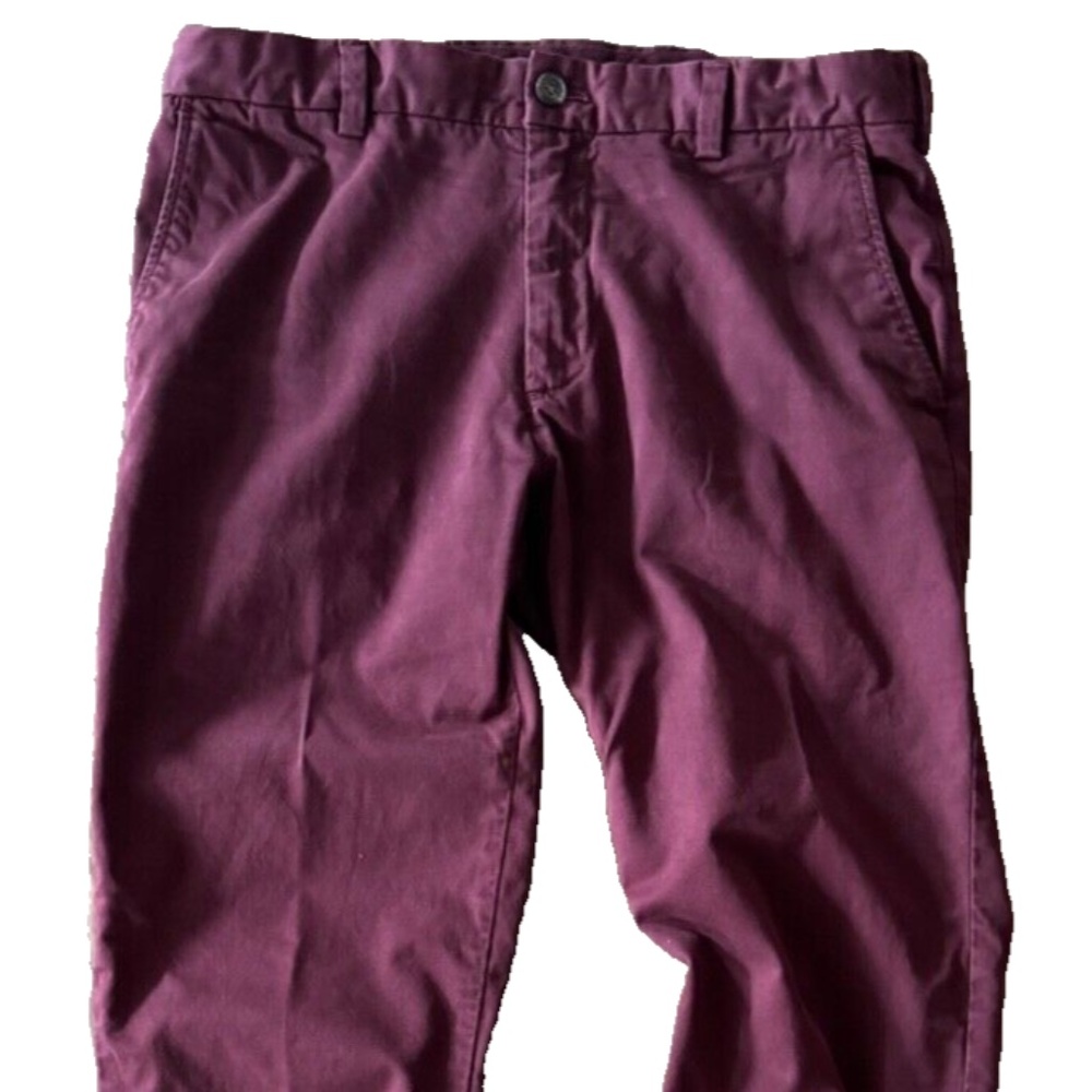 Brooks Brothers Red Fleece Mens 34x32 Maroon Red Burgundy Pants Chinos Flat